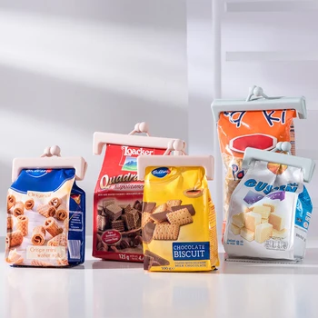 

2Pcs/Set Food Bag Clips Kitchen Gadgets Sealing Storage Clamp Snap-fastener Reusable PP Multi Purpose Blue/Pink