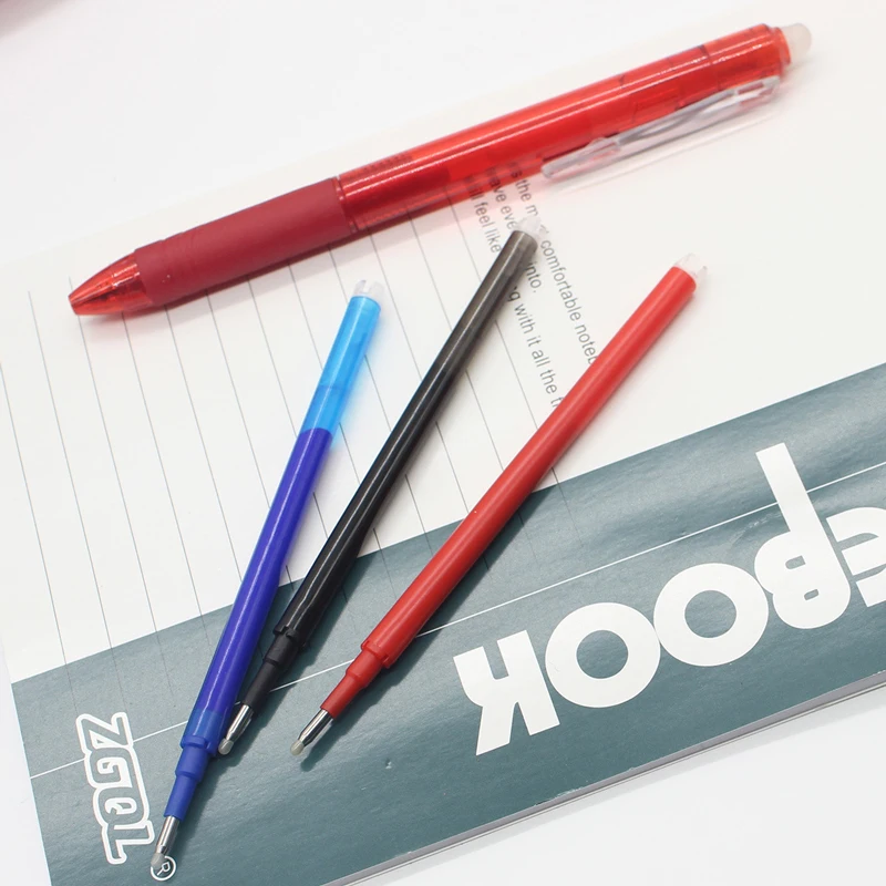 10 teile/los 0,5mm Magie Löschbaren Stift Drücken Gel Pen-Set Waschbar Griff Stift Refill Stange Blau/Schwarz Tinte schule Schreiben Schreibwaren – Detail 4