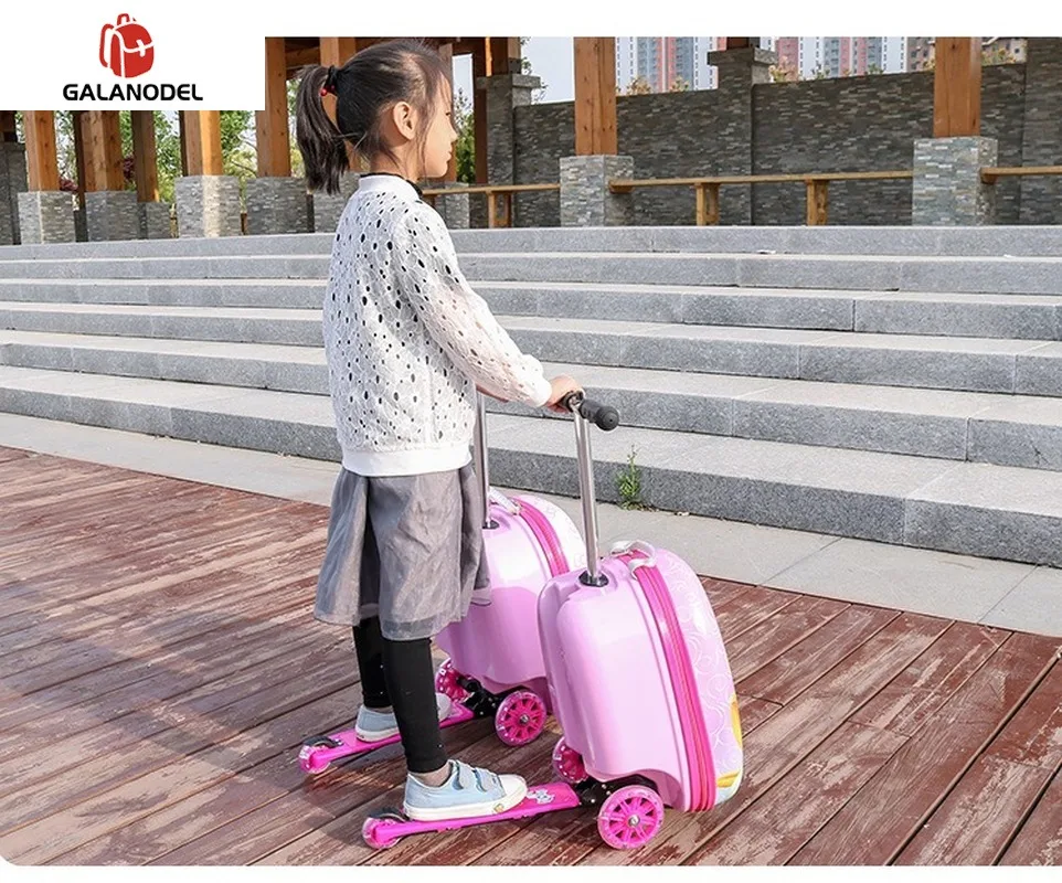 Милый Детский чемодан для скутера, сумка для ленивой тележки, Детская сумка для переноски, для путешествий, багаж на колесиках, Детская подарочная коробка