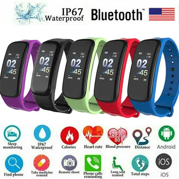 

Hot Smart Band Watch Bracelet Wristband Fitness Tracker Blood Pressure Heart Rate 6 Colors