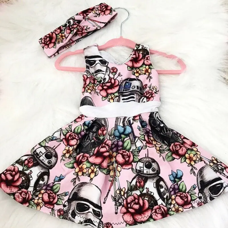 Kids Baby Girl Lace Cartoon Star Wars Party Pageant Dress Sundress Clothes Dresses Aliexpress
