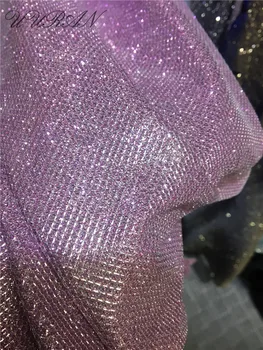 

African Lace Fabric High Quality Glued Glitter Sequins Embroidered Gold Blue French Net Lace Cheap Glitter Sequins Fabric Silver