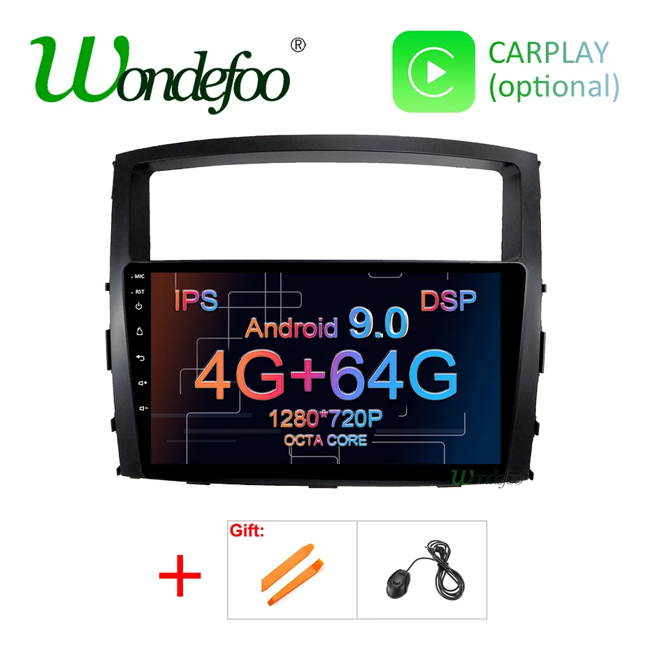 DSP ips 4G 64G Android 9,0 gps радио для Mitsubishi Pajero V97 V93 2006- Мультимедиа Навигация стерео аудио головное устройство без DVD