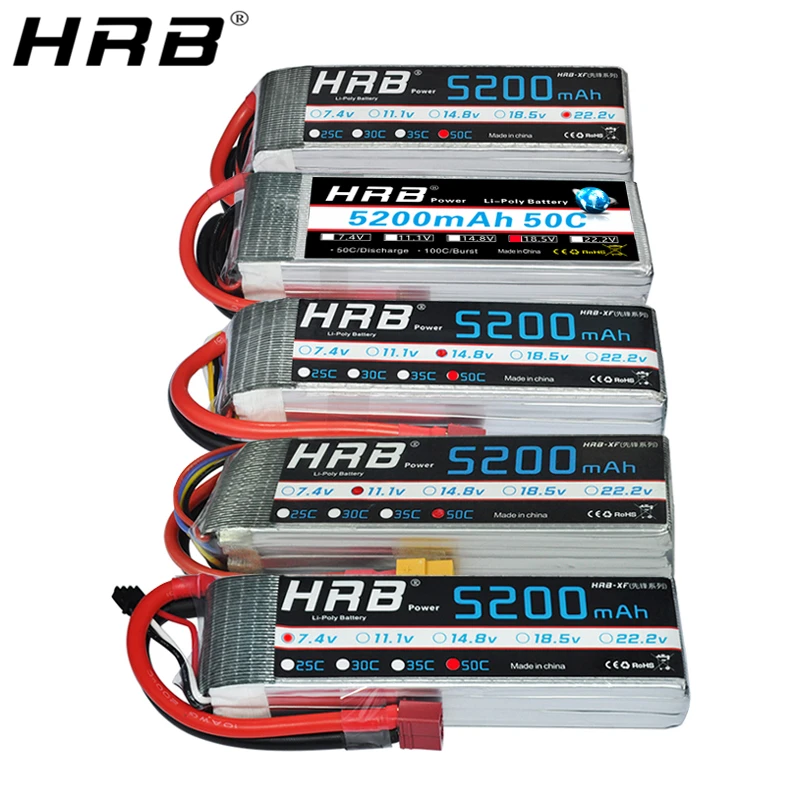 HRB 5200mah 3S 11 1 V Deans T XT60 литий полимерная батарея 14 8 50C 4S 6S 7 4 2S 18 5 22 2 для самолетов