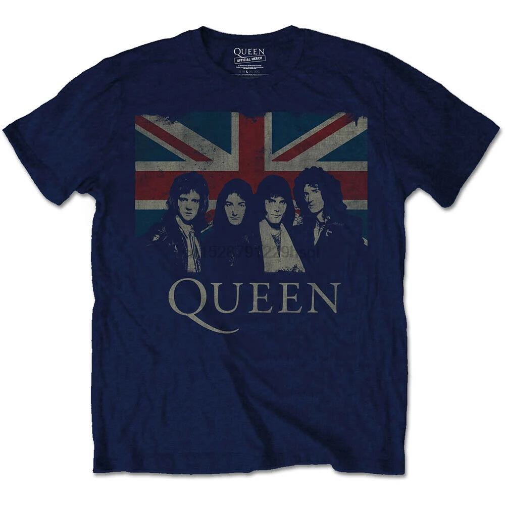 Лицензированная Мужская футболка Queen Union Jack Freddie Mercury Rock |
