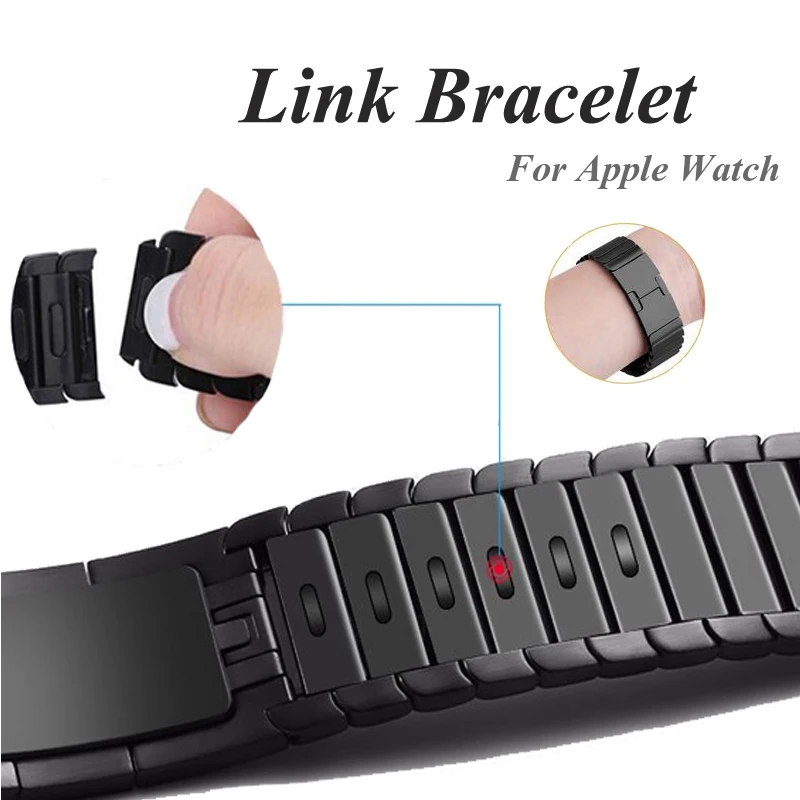 Ремешок для Apple Watch Band 5 4 correa iwatch 44 мм 40 42 38 3 браслет из нержавеющей стали 316L