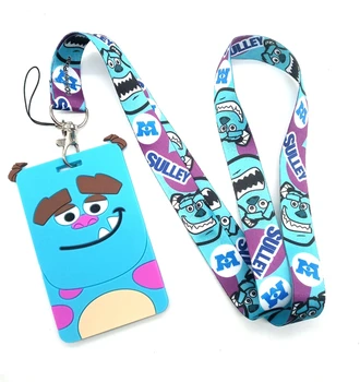 

1 pcs cartoon green eye card Neck Strap Lanyards Badge Holder Rope Pendant Key Chain Accessories
