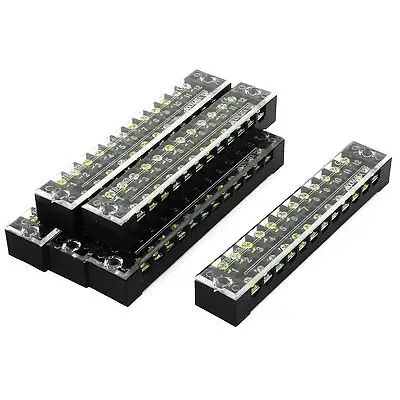 

TB-1512 600V 15A 12-Position Covered Screw Terminal Barrier Block Strip 6 Pcs