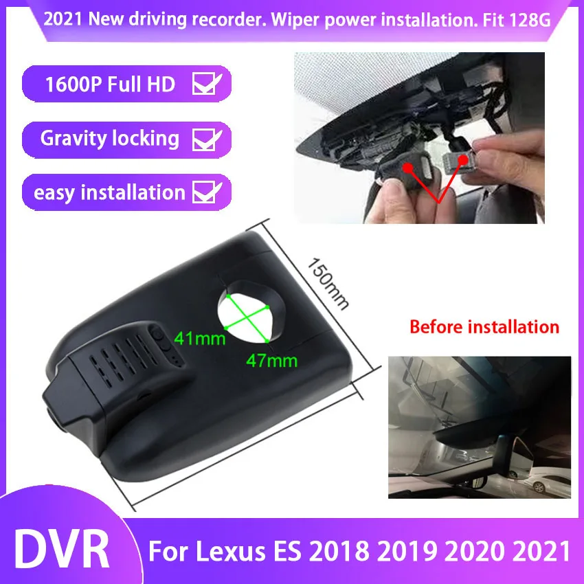 2K 1600P Facile Da Installare Per Lexus Es Es300H Es200 Es250 Gs200H / Gs200T F Sport Gs300H Car Dvr Wifi Videoregistratore Videocamera Dash