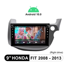 

Android 10.0 9 Inch Car Radio Bluetooth Carplay Android Auto Steering Wheel 1280*720 For Honda Fit 2008-2013(Right Drive）