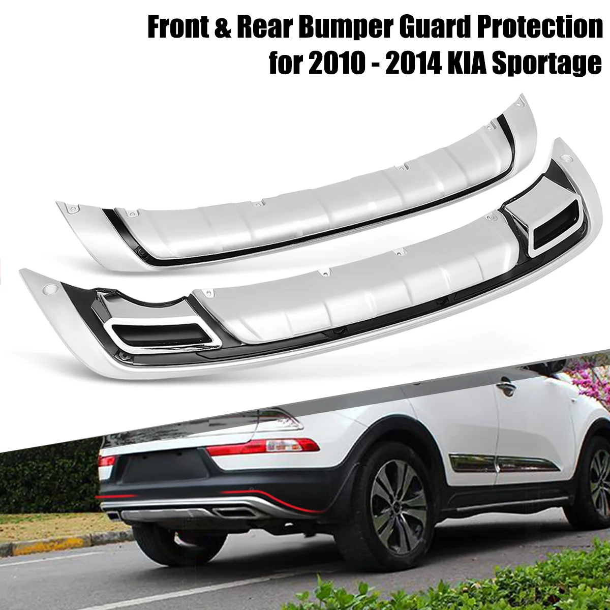  Car Front and Rear Bumper Guard Board Protection for KIA Sportage R 2010-2014