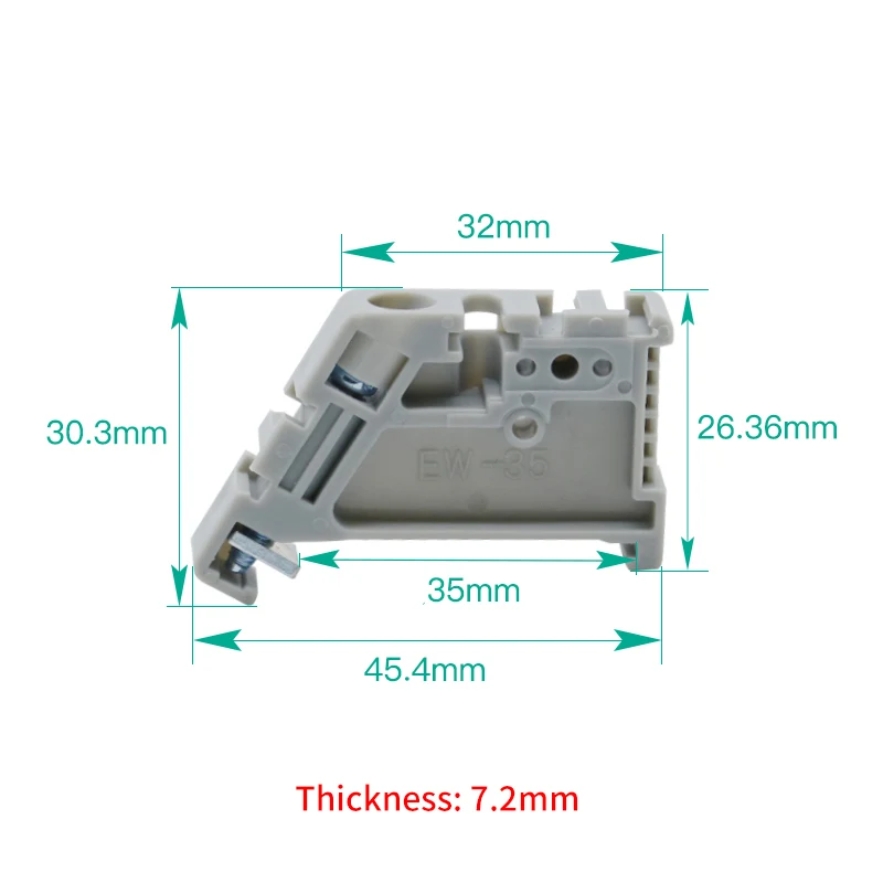 EW-35 universal terminal block end / end stopper DIN rail screw clamp terminal fixing block gray brown white 10pcs batch, din rail terminal block