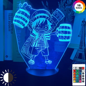

Anime ONE PIECE Monkey D Luffy Figure Kids Night Light Led Color Changing Atmosphere for Child Bedroom Bedside Decor Desk Lamp