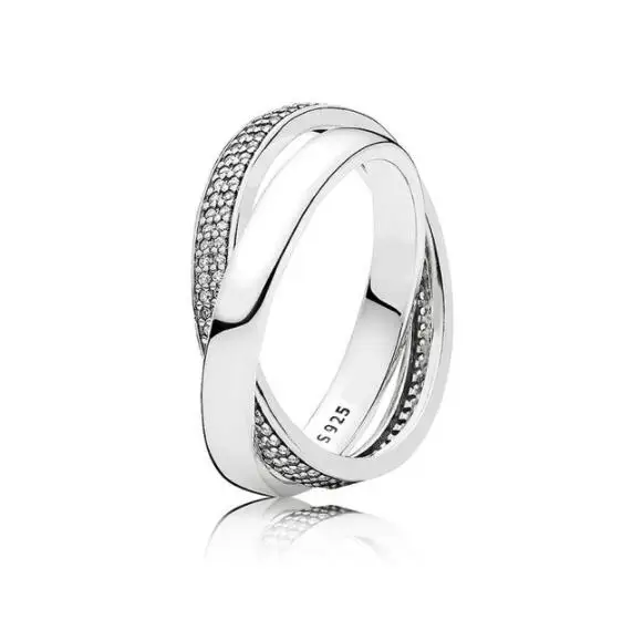 Подлинное 925 пробы Серебряное кольцо с кристаллами для женщин, подарок на свадьбу, хорошее ювелирное изделие