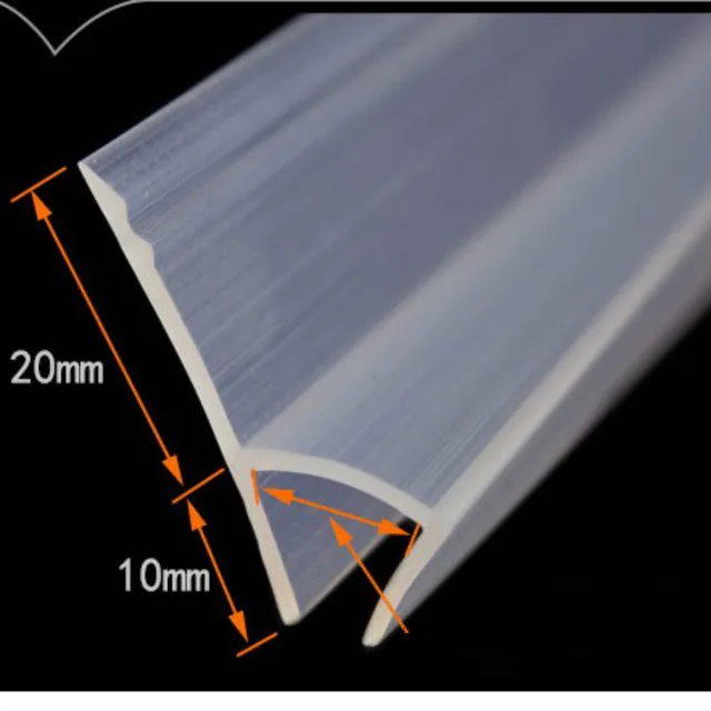 2 Méter/Tétel Kiszélesedett F/H Alakú Szilikon Gumi Zuhanyzó Ajtó Ablaküveg Tömlő - Image 3