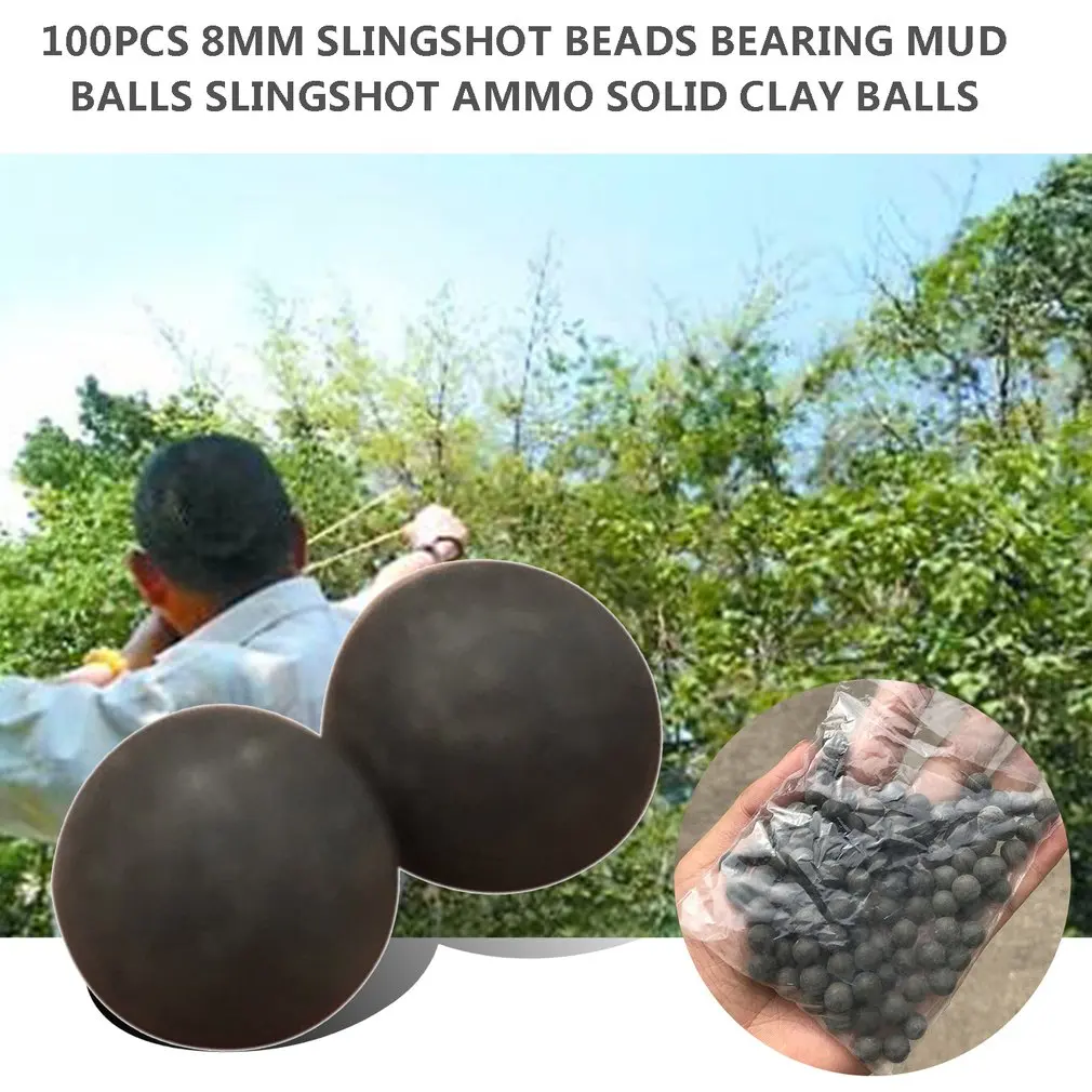 

100pcs 10mm Beads Bearing Mud Balls Safety Non-Toxic Slingshot Ammo Solid Clay For Outdoor Hunting Shooting Paintball 2020 Cheap