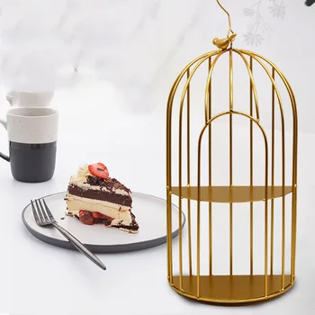 

European-style Wrought Iron Birdcage Cake Afternoon Tea Rack Wedding Dessert Table Decor Multi-Layer Storage Display Rack LA644