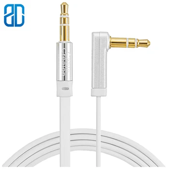

Aux Jack Cable Flat 3.5mm Auxiliary Audio Stereo Cord 90 Degree Right Angle Compatible Car Headphones iPhone iPad Smartphone MP3