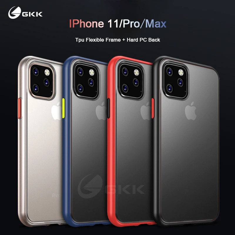 

GKK case for iphone 11 Pro Max Case Luxury Back Hard Matte PC Soft Edge TPU Silicone for iphone 11 Pro Max 11R Cover Coque Funda