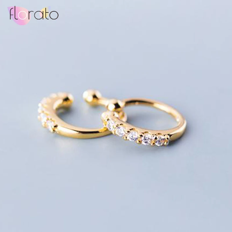 Простой Earcuff со вкусом циркониевый зажим на серьги для Для женщин 925 пробы