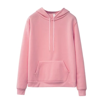 

Women Simple Loose Hoodies Spring Autumn Loose Casual Coat Solid Color Hooded Sweatshirt