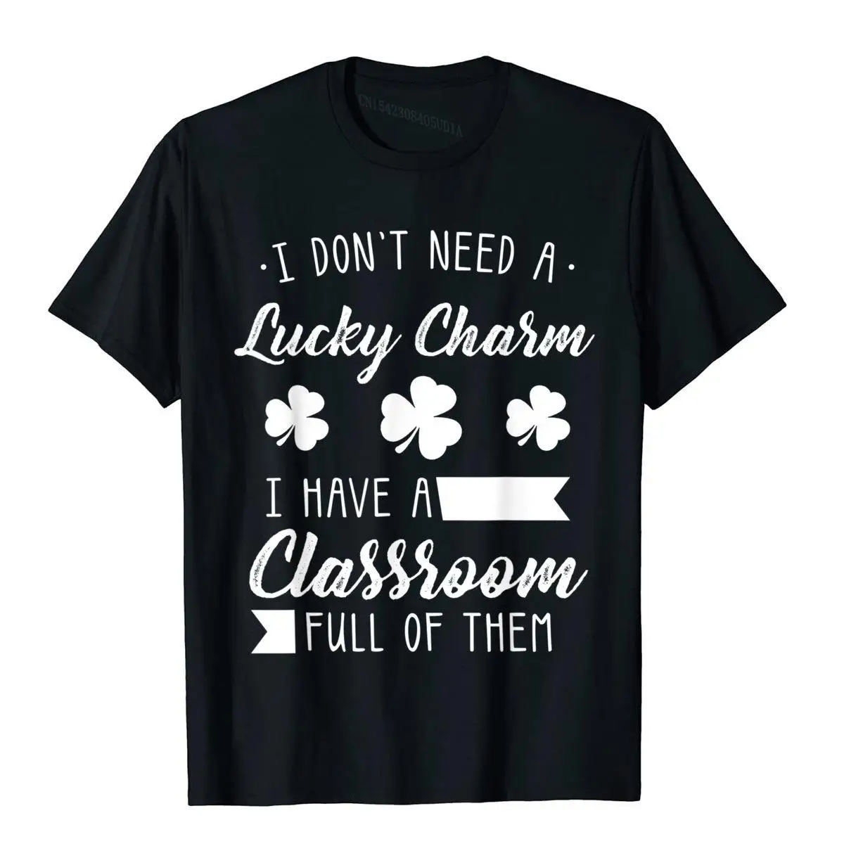 Cute St. Patrick's Day Teacher Shirt Funny Shamrock Gift__A10625black