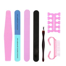 7 шт./компл. шлифования напильники буферный блок маникюрный салон для ногтей Маникюр Педикюр Инструменты кисточка для ногтей и пены сепаратор для пальцев ноги набор для ногтей