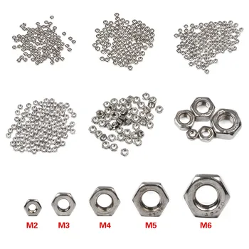 

50/100pcs 304 Stainless Steel Hex Nuts M2 M3 M4 M5 M6 Metric Thread Hex Nuts Repair Kit Hardware Fastener Assortment Kit