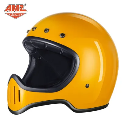 Цвет: желтый AMZ moto rcycle шлем из стекловолокна moto cross шлем полное лицо casco moto rbike cascos para moto DOT сертификация для унисекс - Цвет: Цвет: желтый