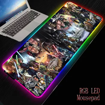 

MRGBEST LED Light Mousepad RGB Star Wars Keyboard Cover Desk-mat Colorful Surface Mouse Pad Waterproof Computer Gamer Dota