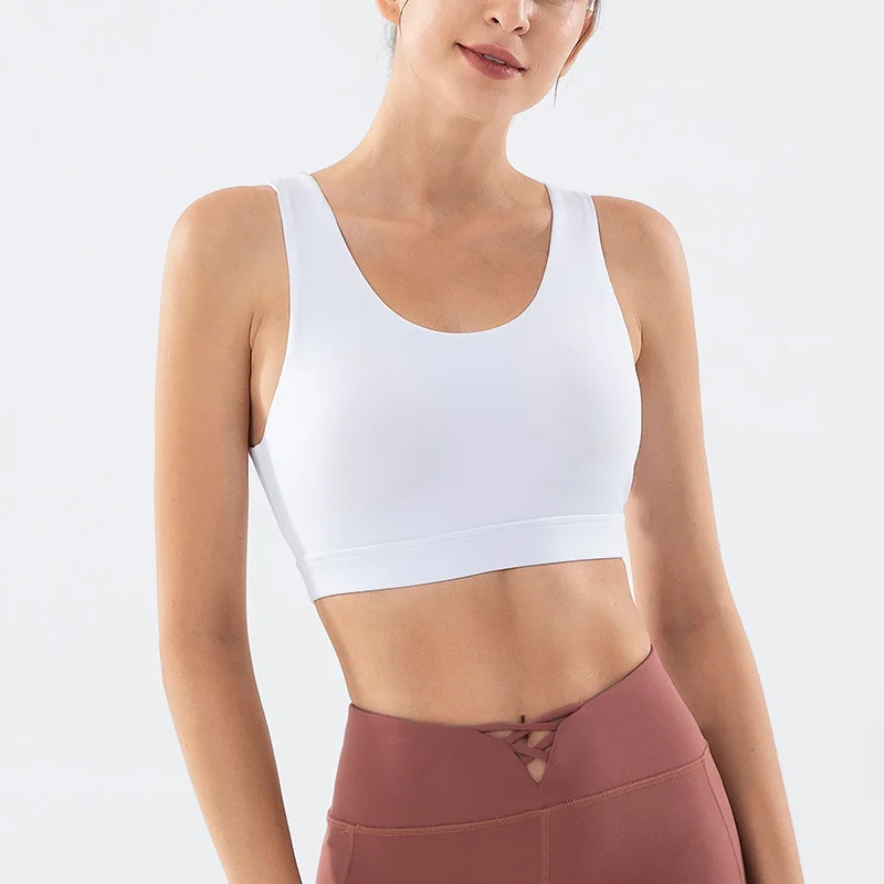 Sports Bra Womens Fitness Yoga Push Up Tank Top Gym Running Athletic Vest Underwear Shockproof Cross Beauty Back Sport Bra Tops