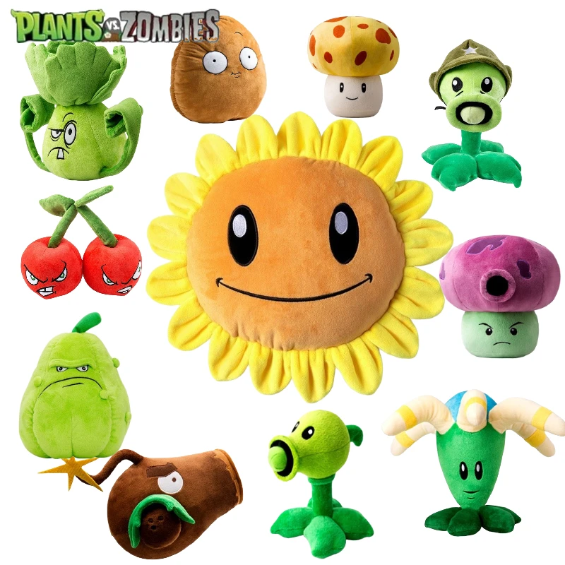 Genuine Plants vs Zombies2 15-40cm Cute Cartoon Game Stuffed Plush Doll Toy Sunflower Wall-Nut Peashooter Squash Figure Kid Gift