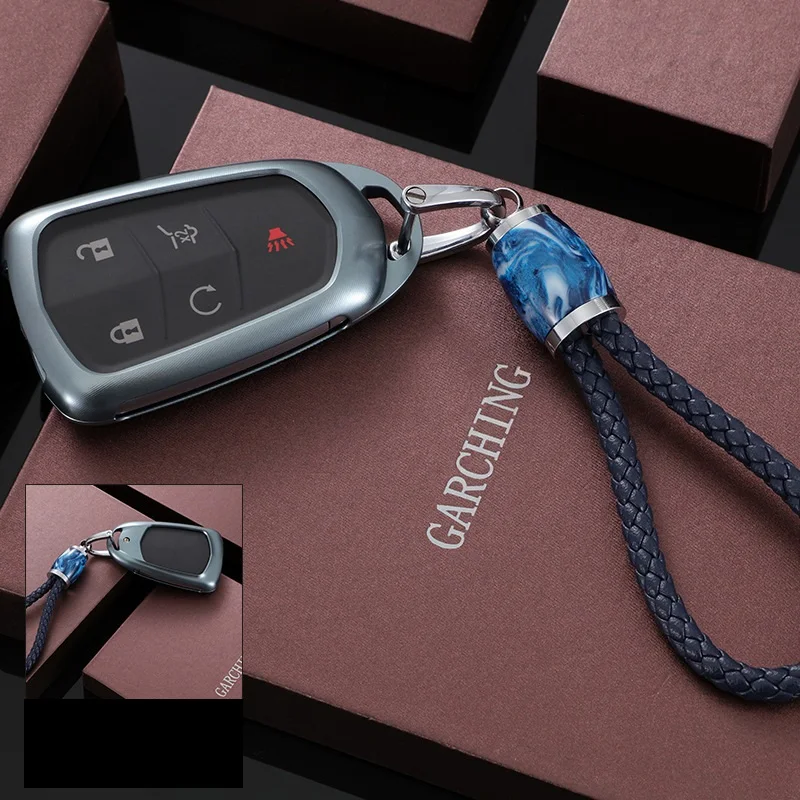Автомобиль из алюминиевого сплава Key Holder крышка чехол в виде ракушки для Cadillac ESV Cadillac Escalade CTS XTS SRX от АТС CT5 XT5 XT6 - Название цвета: 05