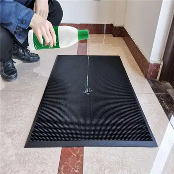 

1PC Sole Disinfection Pad Washable Nonslip PVC Mat Sanitizing Floor Mat Entrance Mat Disinfection Door Mat (Black, 80x60x0.8cm)