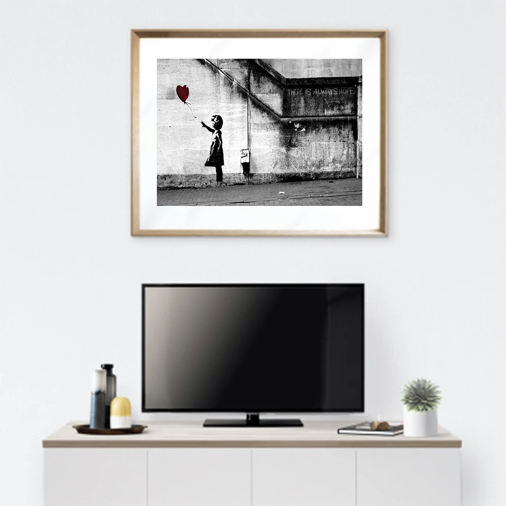 A1 - A5 SIZES AVAILABLE BANKSY GIRL WITH BALLOON GLOSSY WALL ART POSTER PRINT 