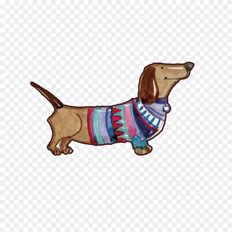 达克斯犬培育小狗水彩画宠物手绘水彩小狗材料png图片素材免费下载 图片编号 Png素材网