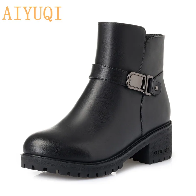 

Snow Boots Women Large Size 41 42 43 Australian Wool Winter Boots Women Warm Non-slip women's ankle boots Natural Cowhide
