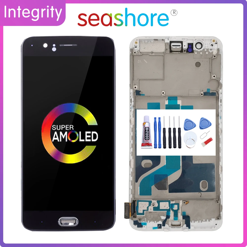 5.5&quotOriginal For OnePlus 5 LCD Display Touch Screen Digitizer Assembly OnePLus with Frame Replacement 1+5 A5000 | Мобильные