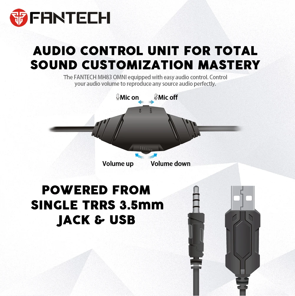 FANTECH MH83 Проводная игровая гарнитура 3,5 мм и USB наушники с широким звуковым полем с микрофоном для геймеров ПК NS переключатель PS4