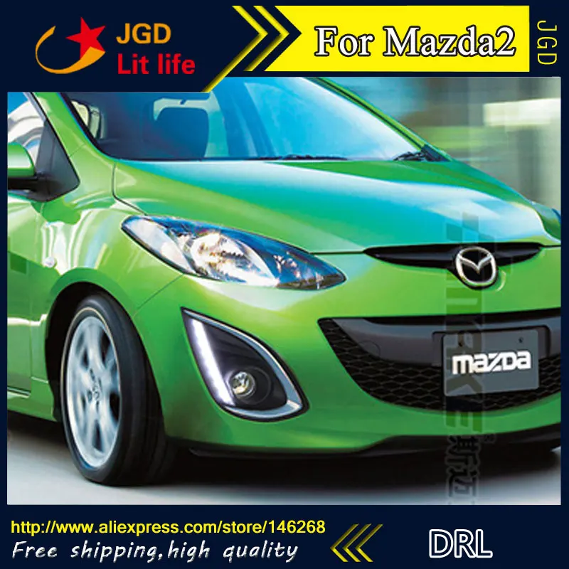 Бесплатная доставка! Дневные ходовые огни для Mazda 2 6000k противотуманные фары с