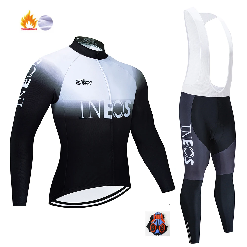 Велокофты INEOS Длинная зимняя теплая флисовая одежда для велосипеда MTB велосипедная Одежда Майо Ropa Ciclismo Hombre 9D гель - Цвет: 7