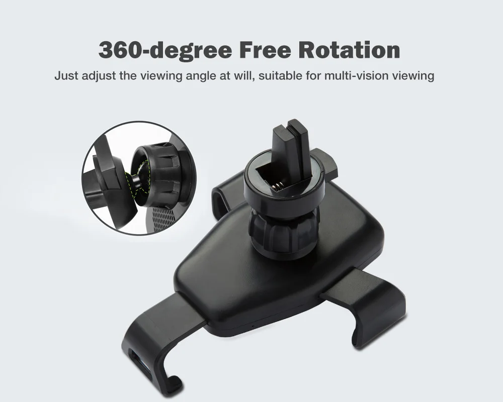 Gravity Sensor Car Phone Holder Wireless Charger 75% Charging Efficiency 3-side Strong Grip