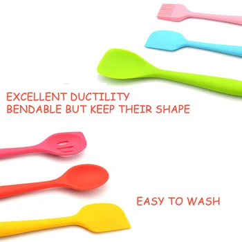 

New 10Pcs/Set Non-stick Kitchen Utensils Set 10Pcs Colorful Silicone Cooking Utensil All Over Silica Gel Utensil Kitchenware Set