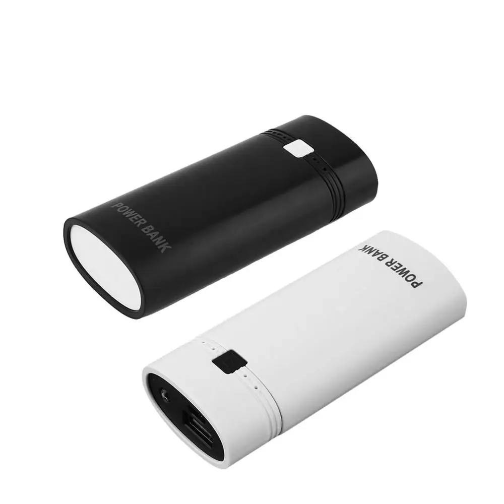 White and Black Печатная плата для портативного зарядного устройства корпус Портативный USB power Bank чехол DIY Kit 18650 Мобильный Аккумуляторный сотовый телефон зарядное устройство зажигалка 5 цветов на выбор - Цвет: White and Black