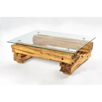 

Loft style table with glass top.