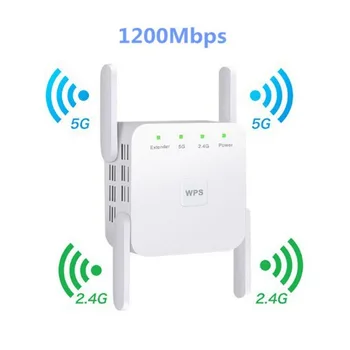 

Household signal amplifier supports 5G 2.4G dual-frequency 1200M four-antenna powerful WIFI wireless repeater signal amplifier