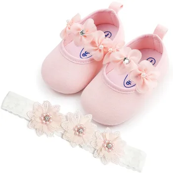 

Baby Girl Shoes Newborn Cotton Soft Bottom Anti-slip Footwear Classic Princess Girl Crib Shoes Flower Candy Colors 0-18M