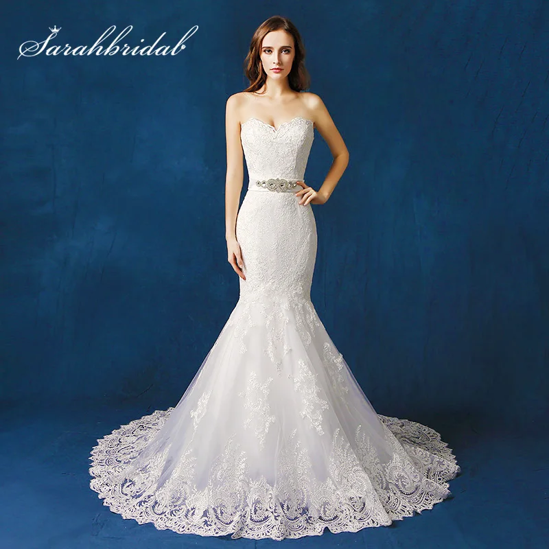 

Sexy Mermaid Wedding Dresses 2019 with Crystal Sashes Backless Romantic White Bridal Gowns Promotion Buy China Direct SW088