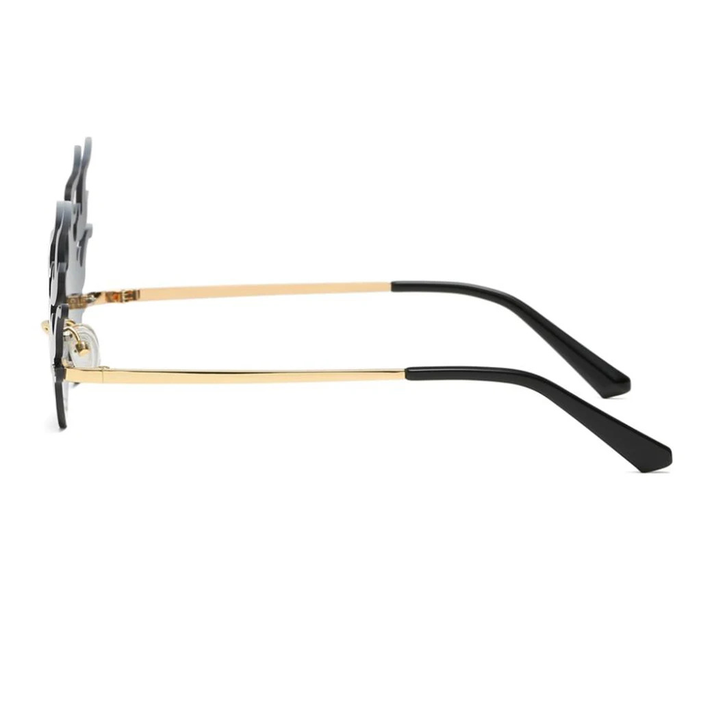 Womens Flame Sunglasses UV400 Sun Glasses Luxury Design Party Eyewear Streetwear Fire Flame Lens Rimless Wave Sun Glasses