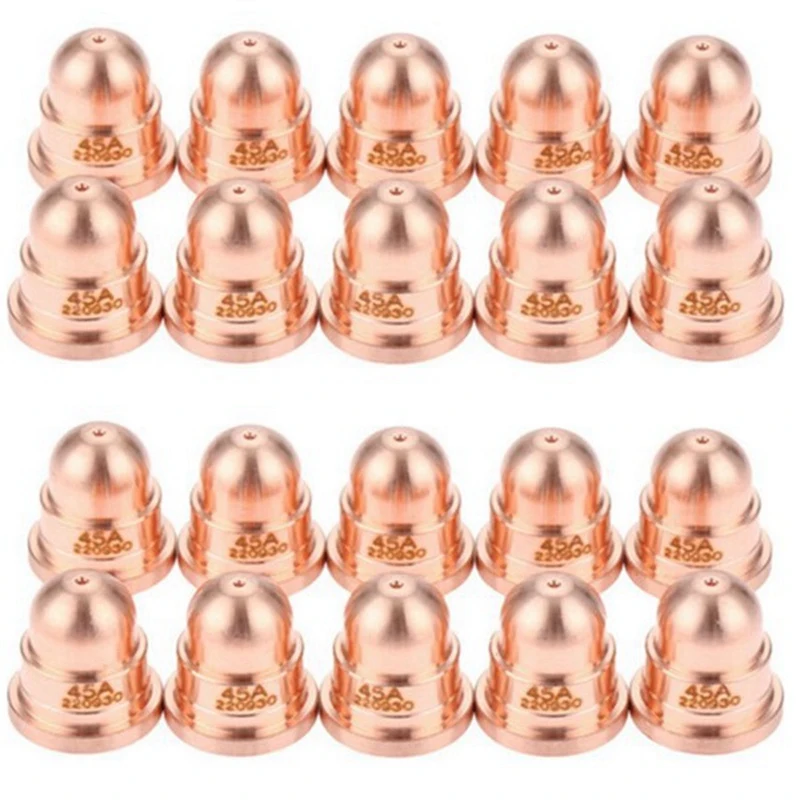 20 Pcs 45A 노즐 220930 플라즈마 절단 용 토치 소모품 미세 절단 공정 용접 및 납땜 용품